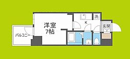 WORVE大阪本町 1Kの間取図画像