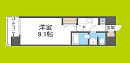 レジディア京町堀 1Kの間取図画像