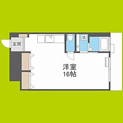 ラクメンビル ワンルームの間取図画像