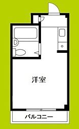 ヴィラ五月 ワンルームの間取図画像