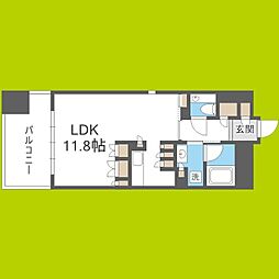 GalileiSinmachi ワンルームの間取図画像