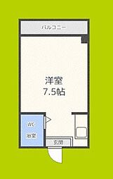 アクティ福島 ワンルームの間取図画像