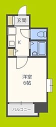 ディナスティ清水谷 1Kの間取図画像