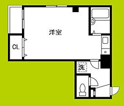 コーポ三原 ワンルームの間取図画像