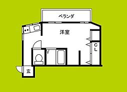 スローライフ南 ワンルームの間取図画像