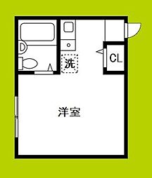 入善ハウス ワンルームの間取図画像