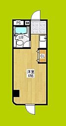 ノアーズアーク桃谷21 ワンルームの間取図画像