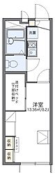 レオパレス喜連北3 1Kの間取図画像