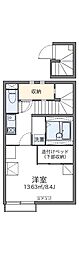 レオネクストソレイユ 1Kの間取図画像