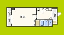 コンセール裕恵 1Kの間取図画像