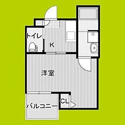 カーサフォルトゥナート羽曳野I 1Kの間取図画像