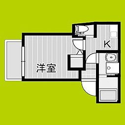 カーサフォルトゥナート羽曳野I 1Kの間取図画像