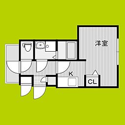 カーサフォルトゥナート羽曳野II ワンルームの間取図画像