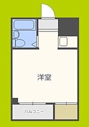 プレアール北田辺3 ワンルームの間取図画像