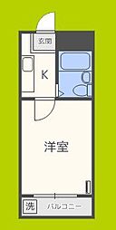 ビジタル浪速5 1Kの間取図画像