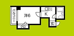 ミストラル本町ウェスト 1Kの間取図画像