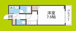 グランシス難波西 1Kの間取図画像
