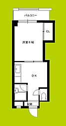 ピュアライフ福町 1DKの間取図画像