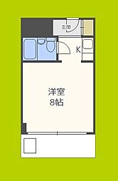 万代東シティーコーポ ワンルームの間取図画像
