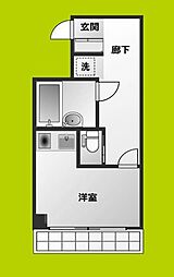 アストロヴィラ松屋町 ワンルームの間取図画像