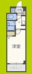 アーデン森之宮 1Kの間取図画像