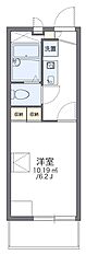 レオパレスオキツモ 1Kの間取図画像