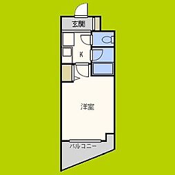 エスリード同心第2 1Kの間取図画像