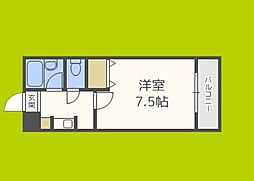 グランエトワール 1Kの間取図画像