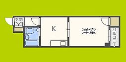メゾンド針中野 1Kの間取図画像