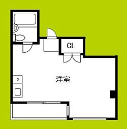 ビューシャルム湊 ワンルームの間取図画像