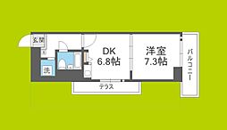 関目駅前ハイデンス 1DKの間取図画像