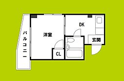 SUNS本庄公園 1DKの間取図画像