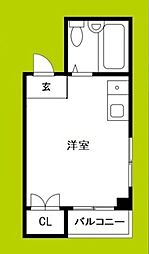 ロイヤルステージ上新庄 ワンルームの間取図画像