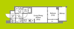 ArtizA瓦屋町I 1LDKの間取図画像