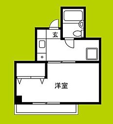 ウエストワン 1DKの間取図画像