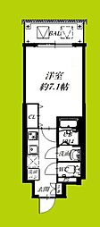 M-City天王寺 1Kの間取図画像