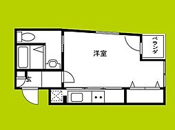 ウィステアリア野田壱番館 ワンルームの間取図画像