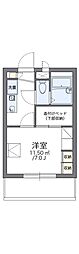 レオパレスボムール 1Kの間取図画像