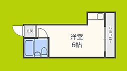 エムロード赤川 ワンルームの間取図画像