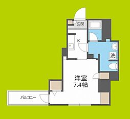 フォレステージュ北堀江 1Kの間取図画像