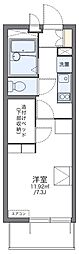 レオパレスラピスラズリ高井田 1Kの間取図画像