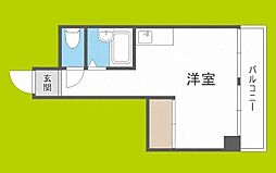 第2石見ハイツ ワンルームの間取図画像