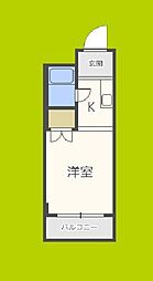 キメラフラット野江 ワンルームの間取図画像
