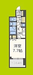 アンビエンテ四ツ橋 1Kの間取図画像