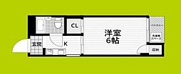 東洋ライオンズマンション野田 1Kの間取図画像