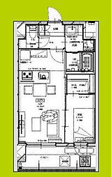 Alivis三国本町 1LDKの間取図画像