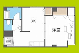 大協ビル 1LDKの間取図画像