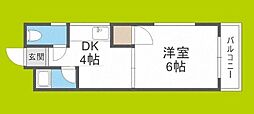 RIZE・ONE城東野江レジデンス 1DKの間取図画像