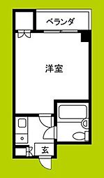 ピジョン花園 1Kの間取図画像