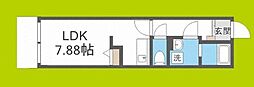 GrandPacific玉出 ワンルームの間取図画像